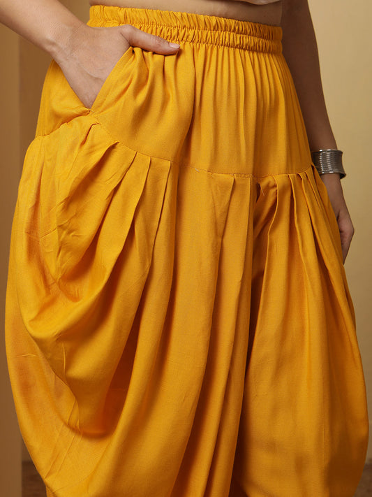 Mustard Rayon Dhoti