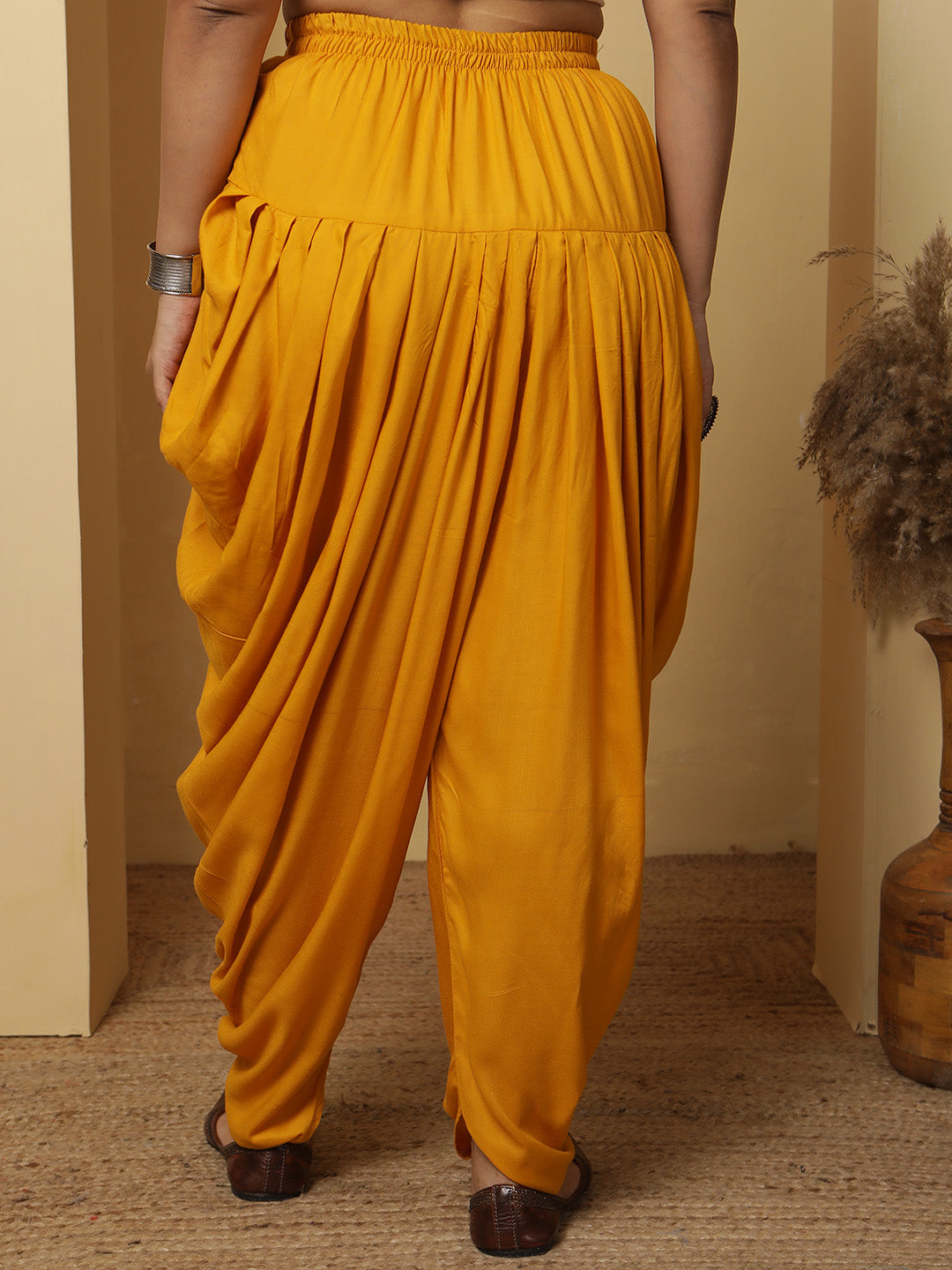 Mustard Rayon Dhoti
