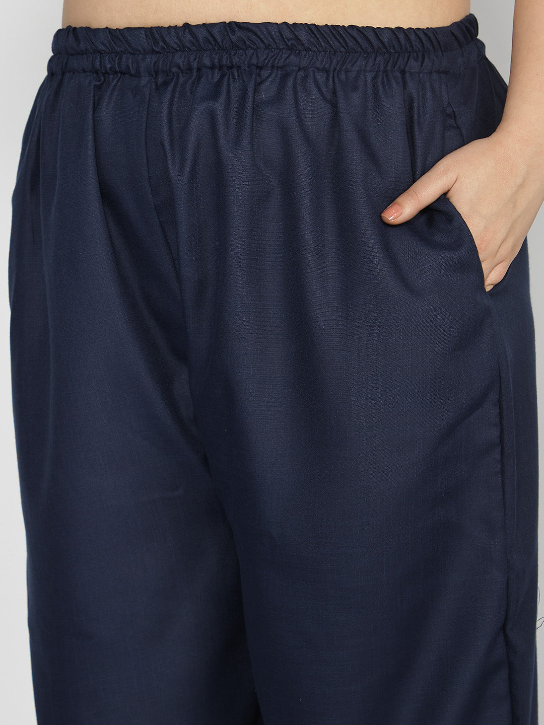 Navy CottonSlub Palazzo