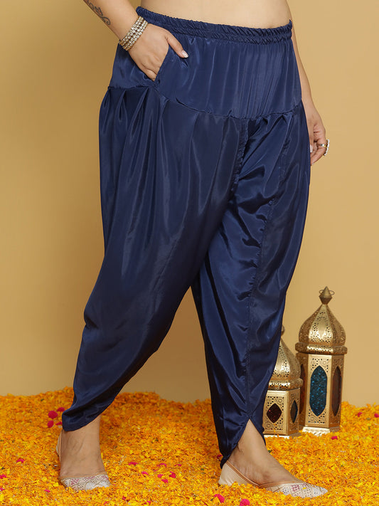 Navy Crepe Silk Tulip Salwar
