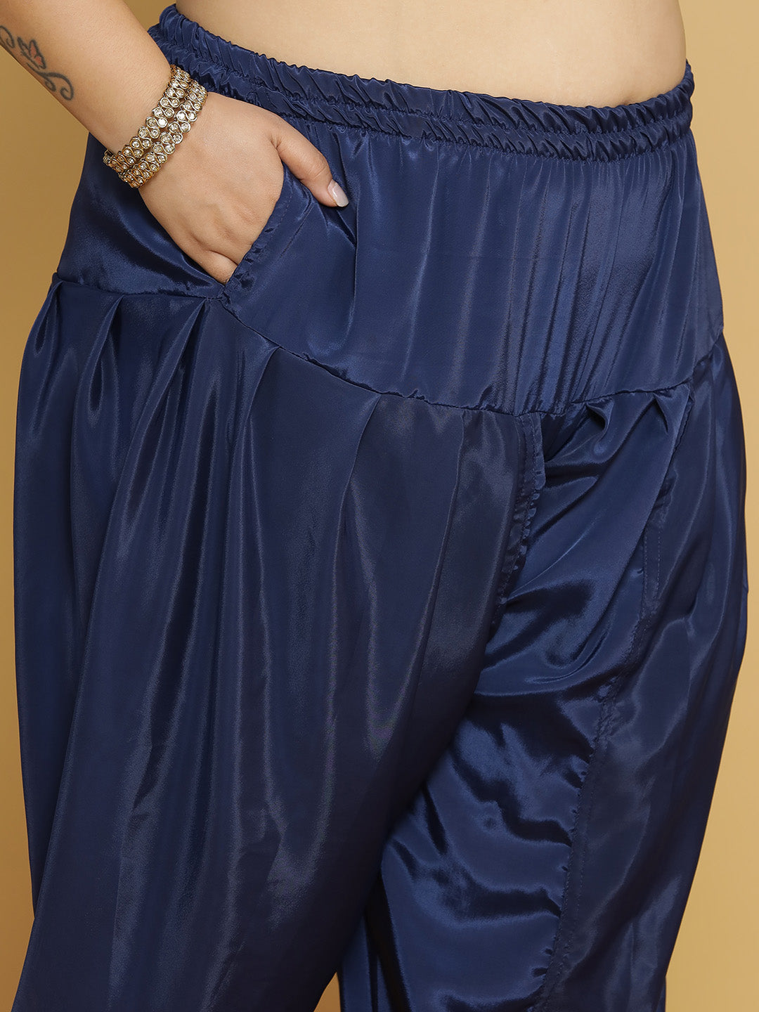 Navy Crepe Silk Tulip Salwar