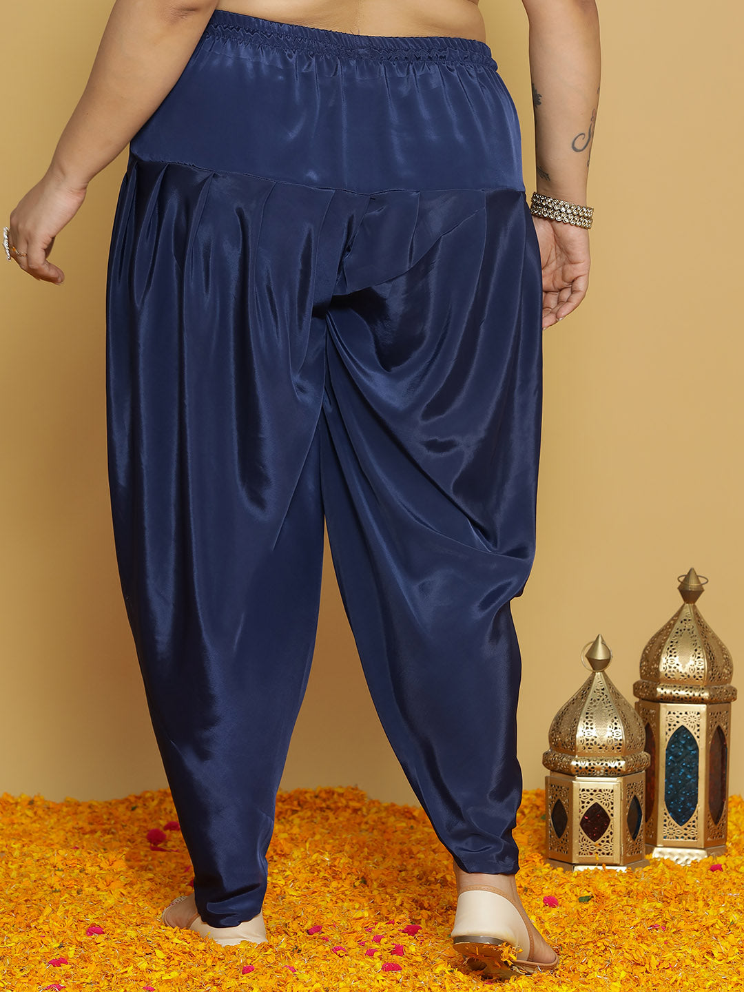 Navy Crepe Silk Tulip Salwar