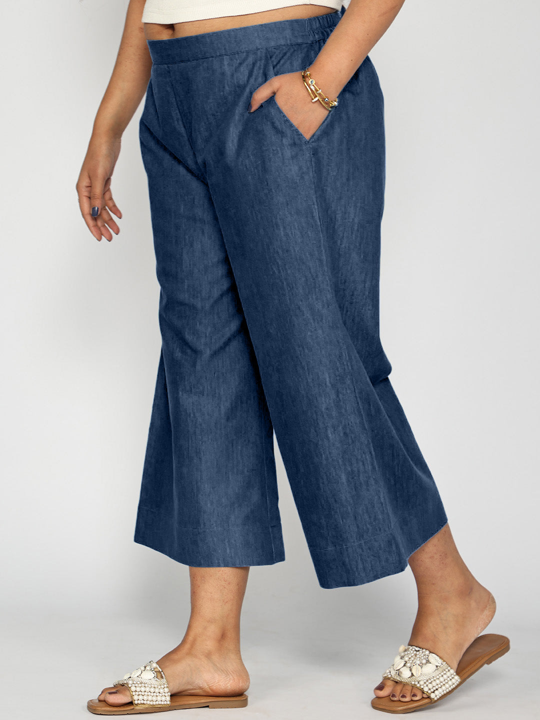 Navy Denim Culottes