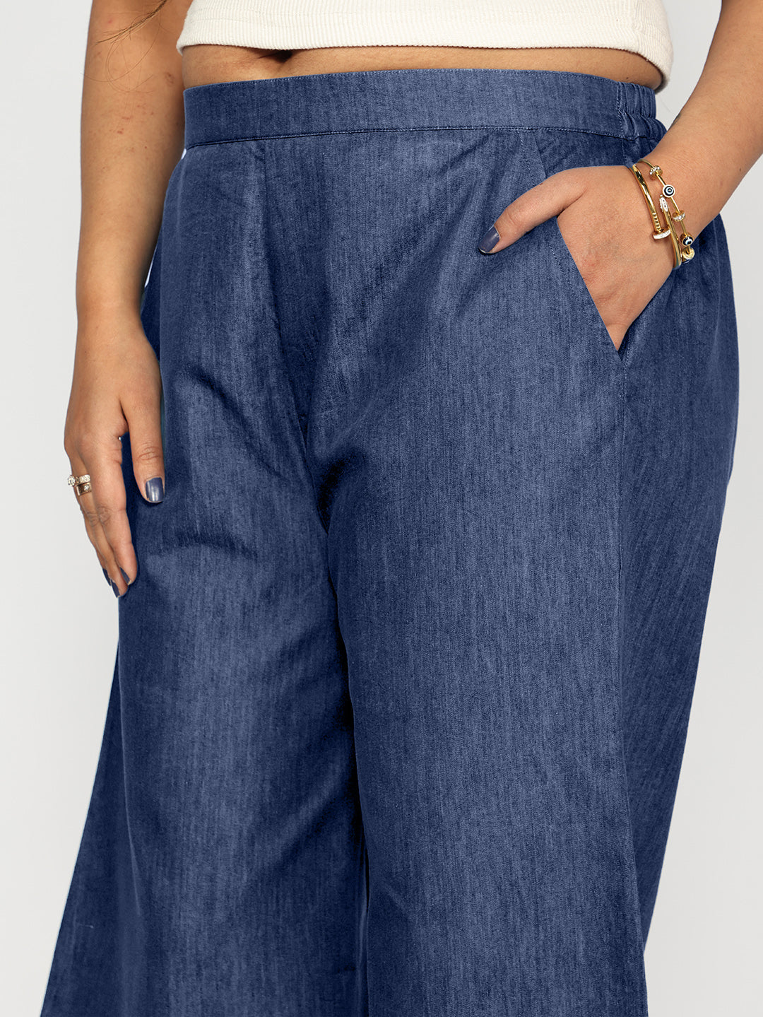 Navy Denim Culottes