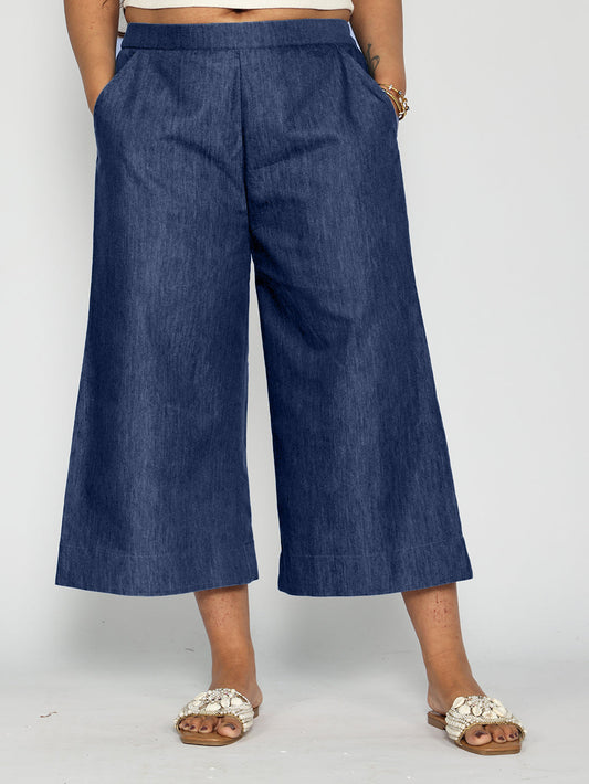 Navy Denim Culottes