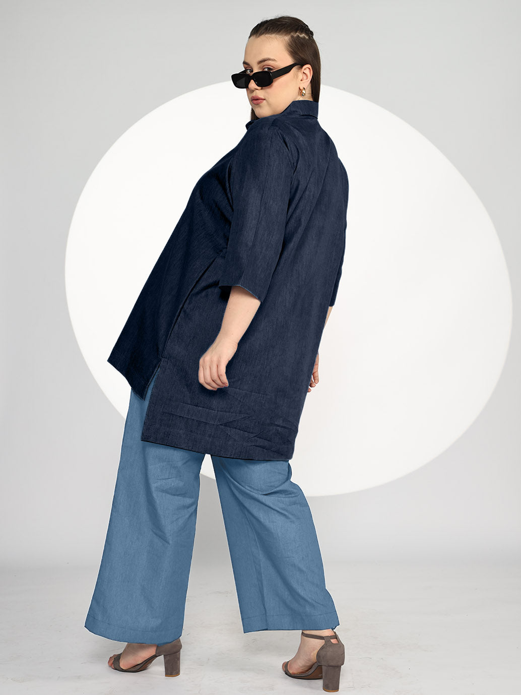 Navy Denim ShirtTop - Noira