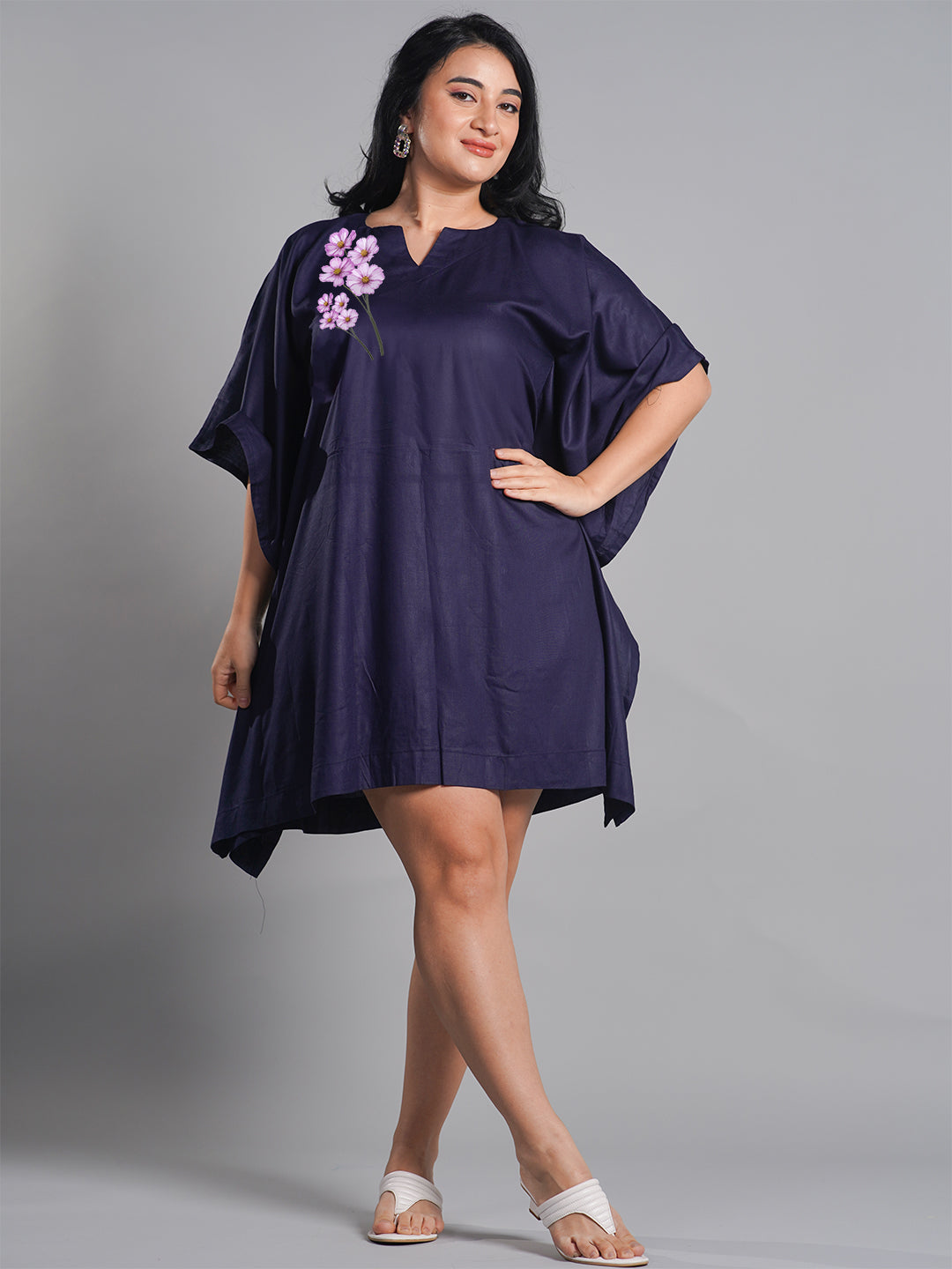 Navy Rayon Kaftan - abyssal