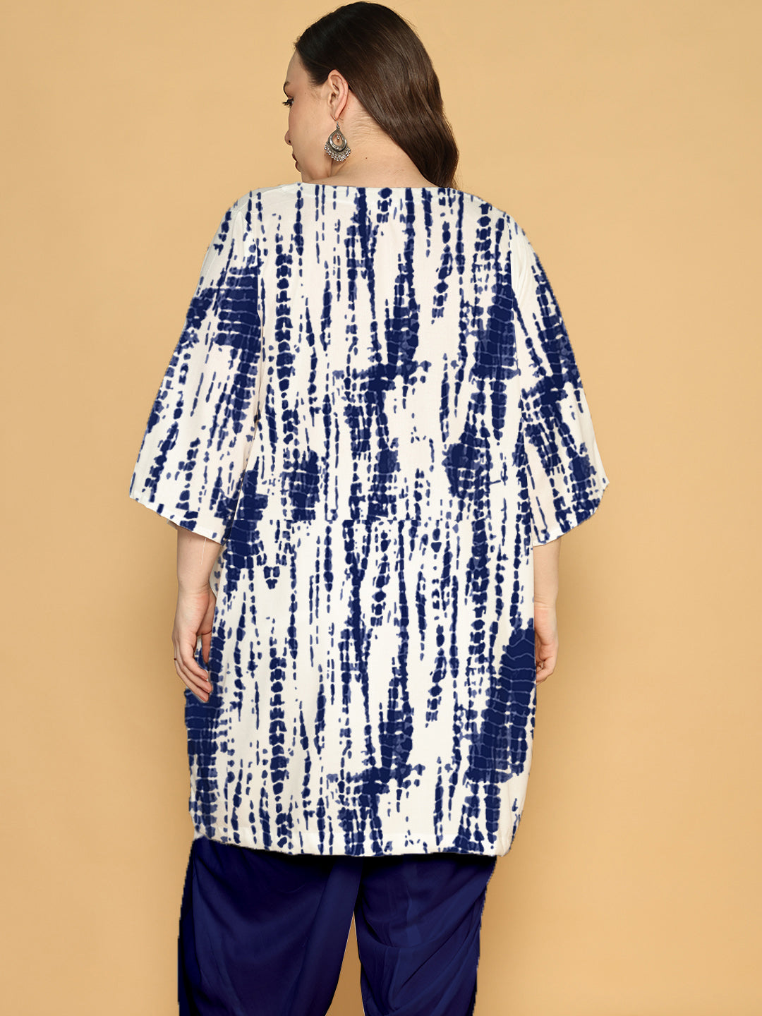 Navy Rayon Shibori Kurti