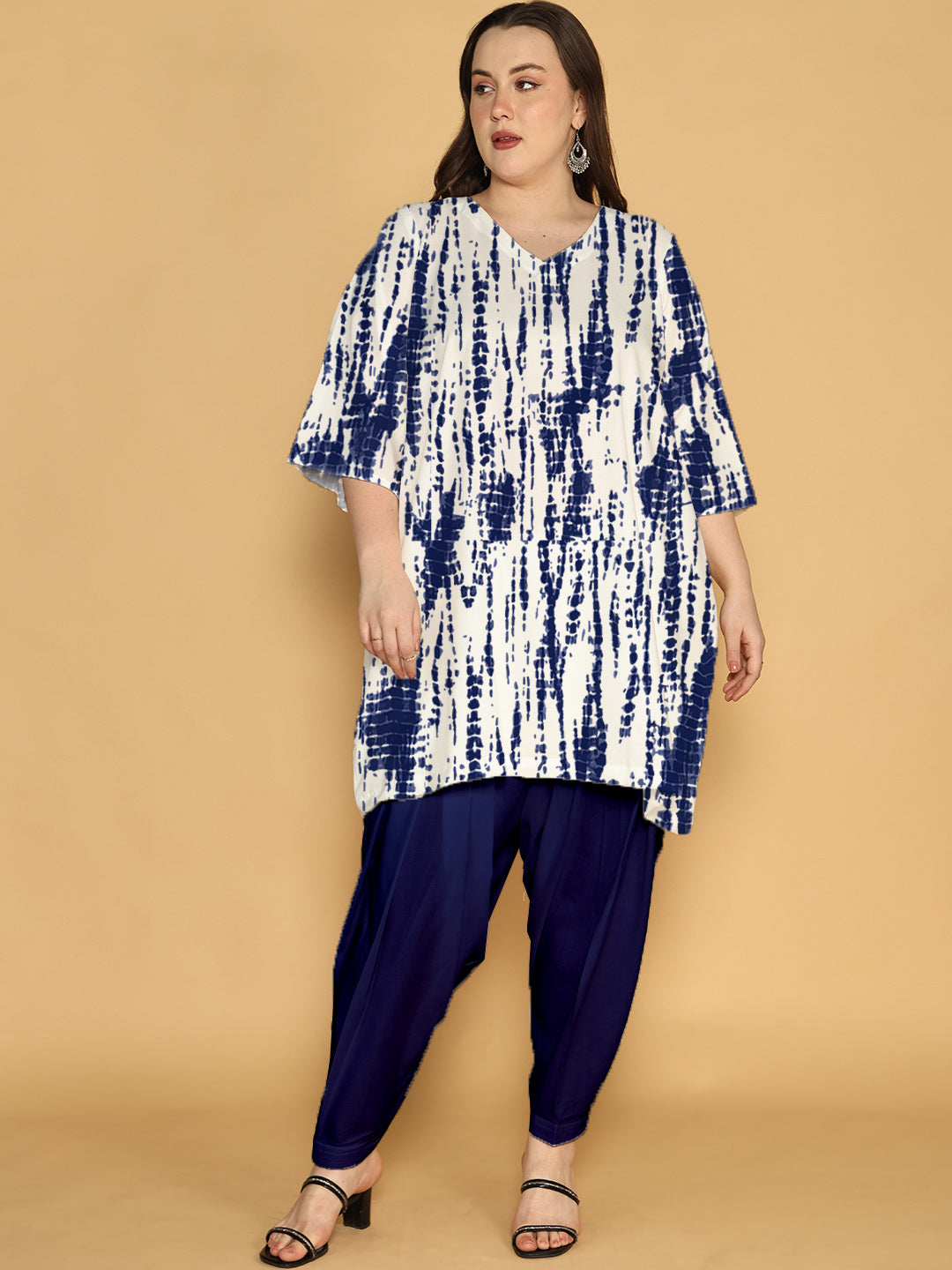 Navy Rayon Shibori Kurti