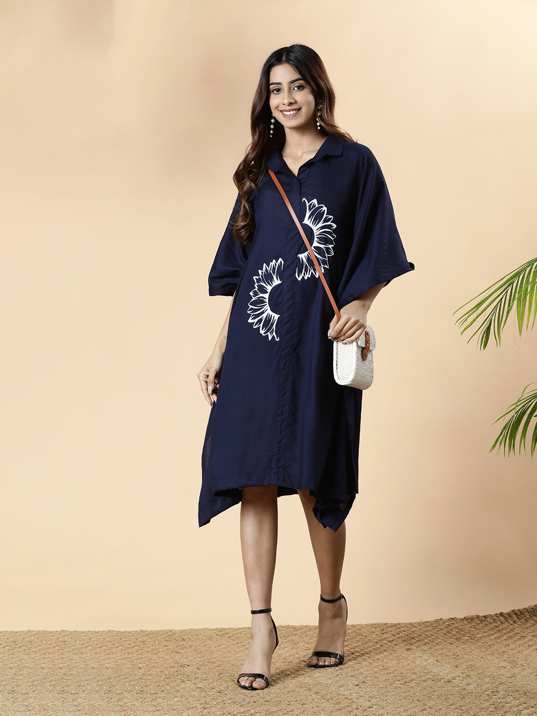 Navy Rayon Shirt-Kaftan - Halves