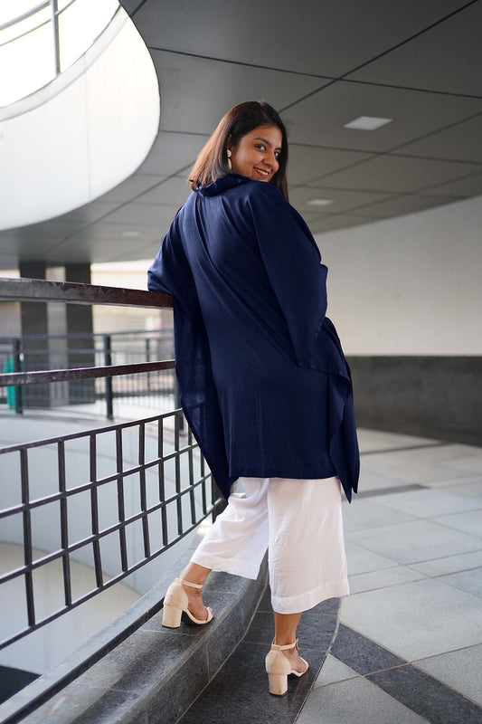 Navy Rayon ShirtKurta - Lily
