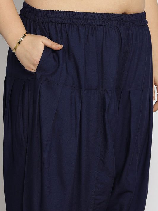 Navy Rayon Tulip Salwar