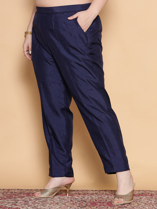 Navy Silk Pants