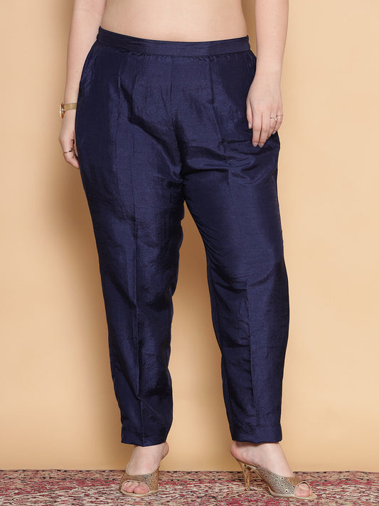 Navy Silk Pants