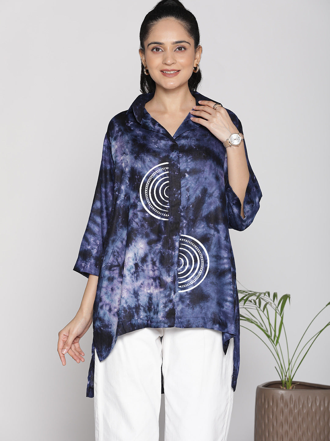 Navy TieDye ShirtTop - Orbit