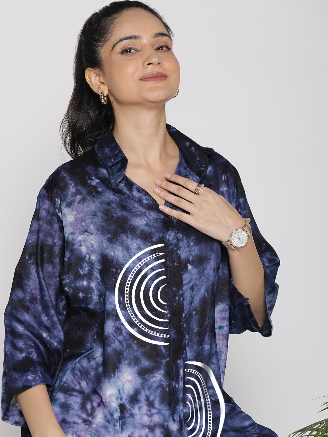 Navy TieDye ShirtTop - Orbit