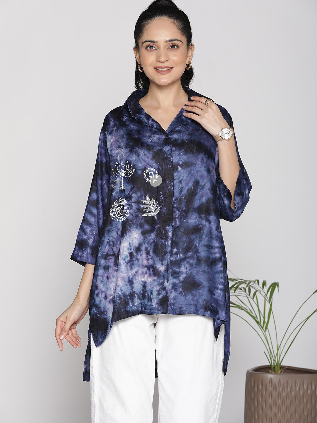 Navy TieDye ShirtTop - Spheres