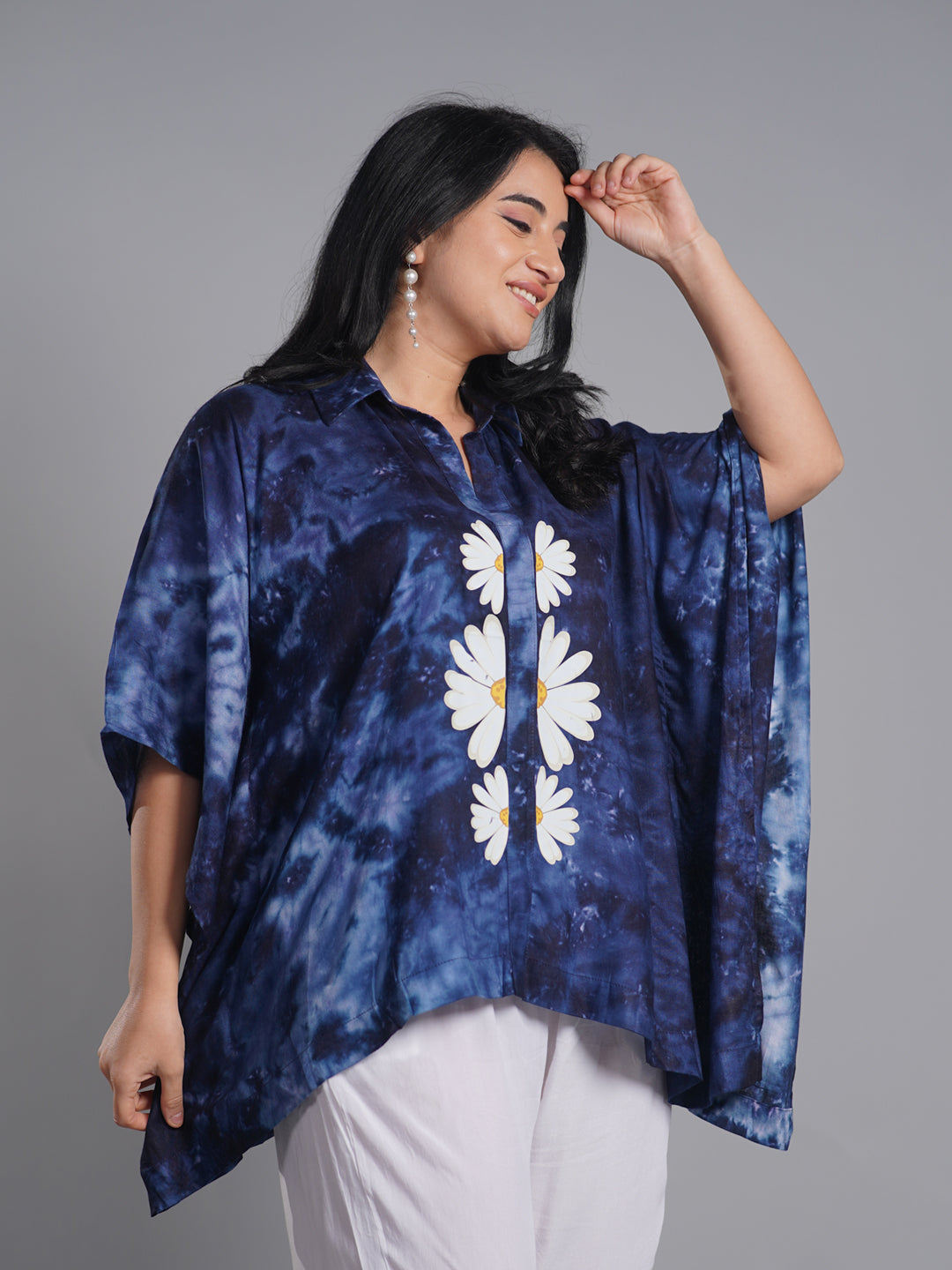 Navy TieDyeKaftanTop - BlueLagoona