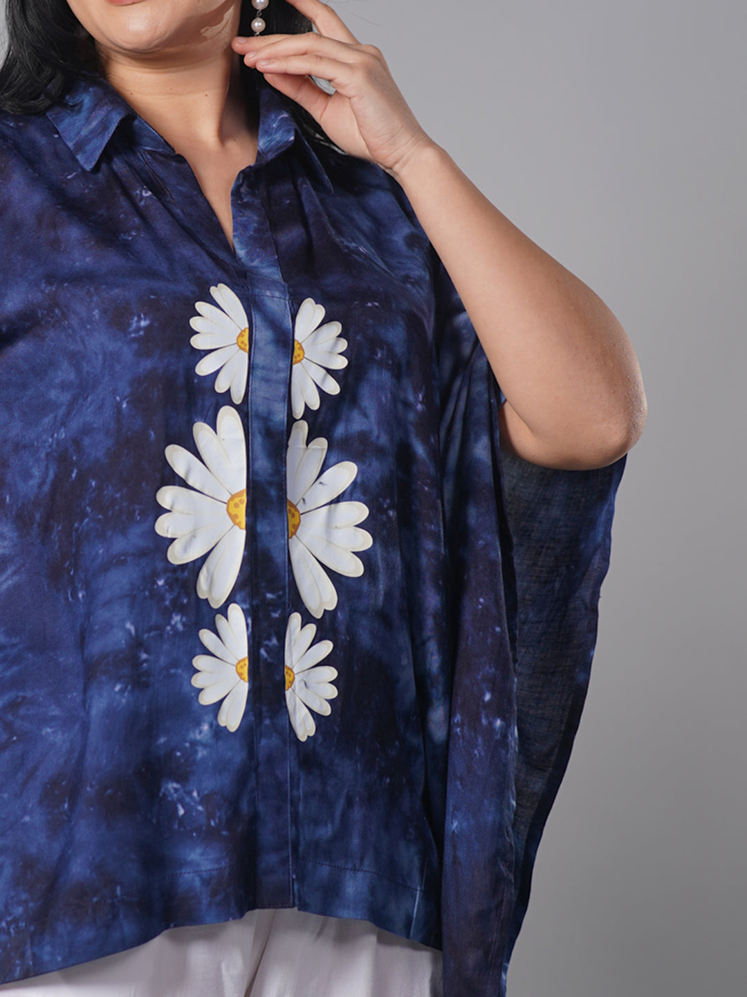 Navy TieDyeKaftanTop - BlueLagoona