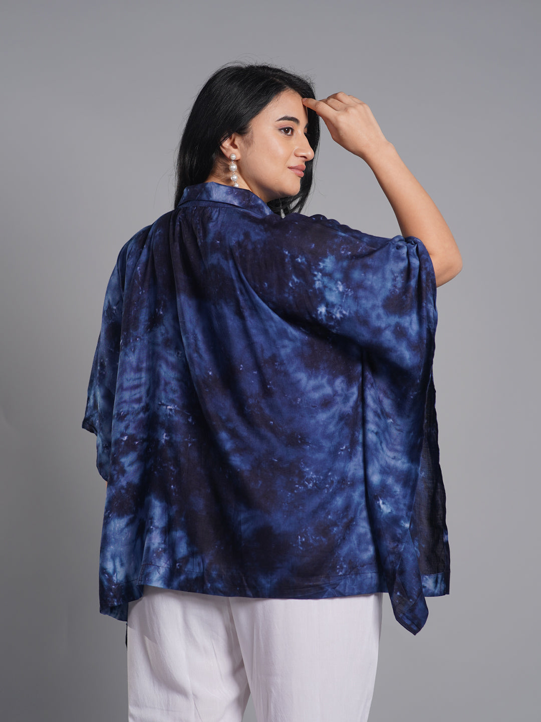 Navy TieDyeKaftanTop - BlueLagoona