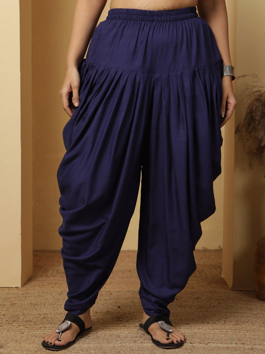 Navy Rayon Dhoti