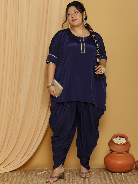 Navy Crepe Silk Dhoti