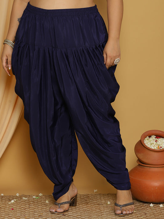Navy Crepe Silk Dhoti