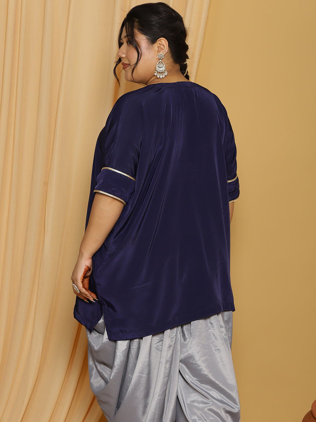 Navy Crepe Silk Tunic