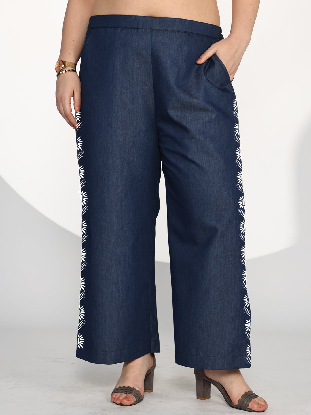 Navy Denim Trousers - DarkBloom