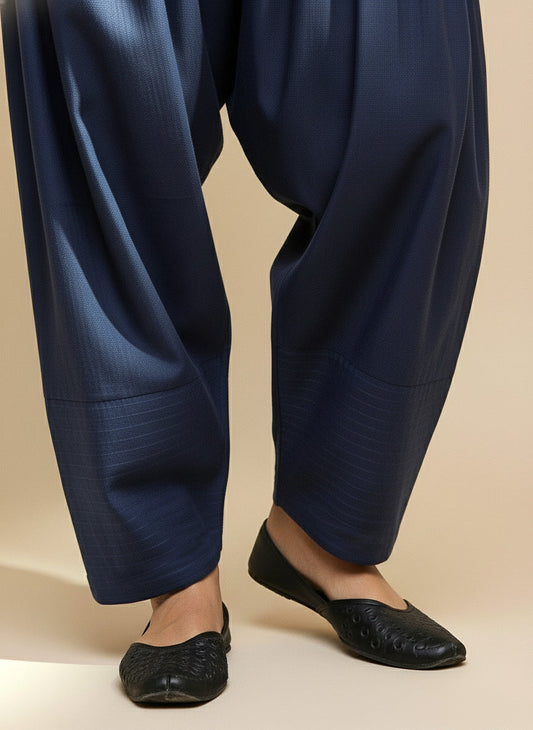 Navy Cotton Loose Fit Farshi Salwar