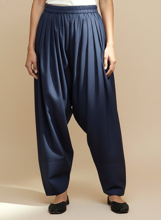 Navy Cotton Loose Fit Farshi Salwar