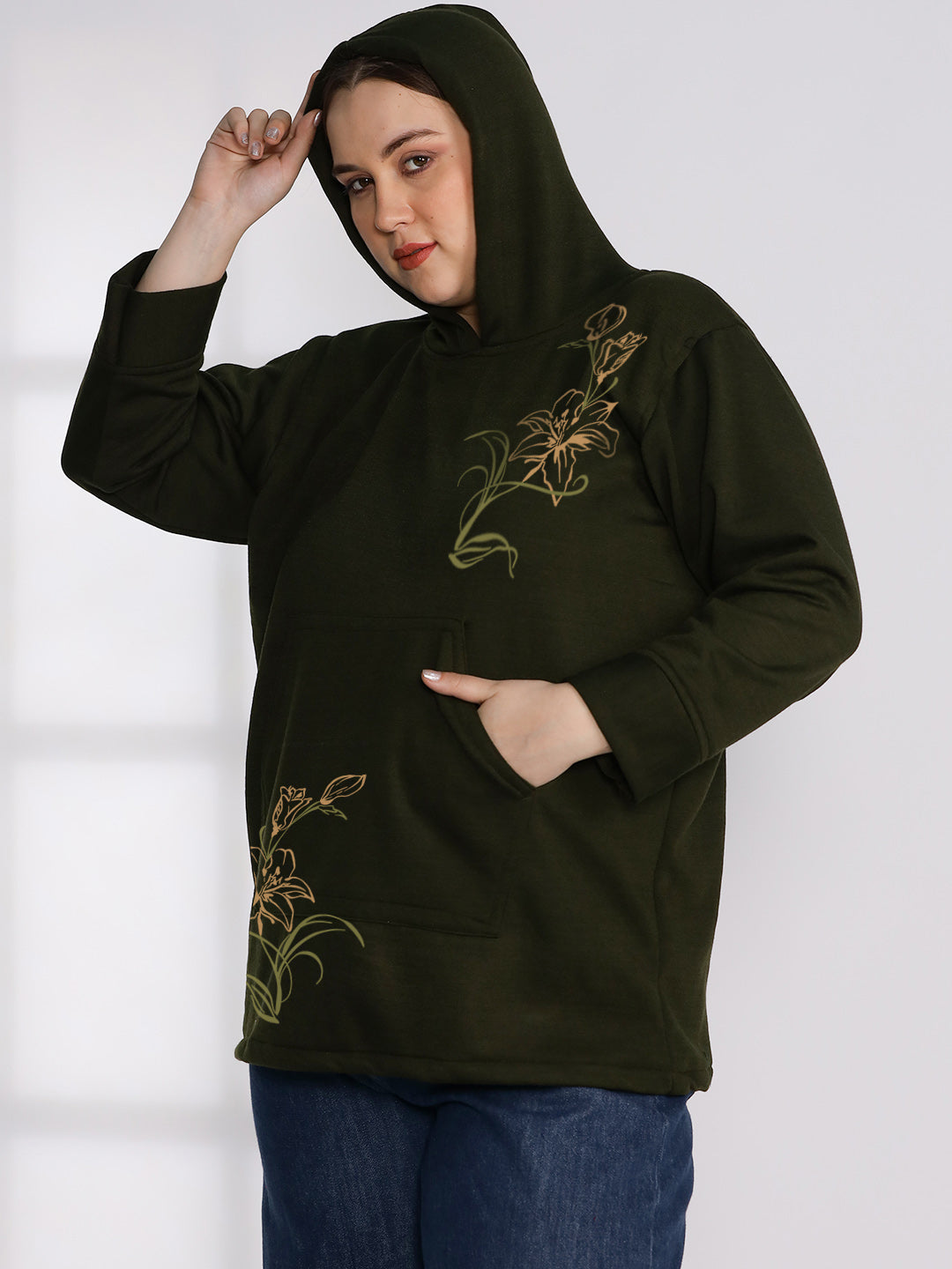 Olive Fleece Hoodie - MistyOlive