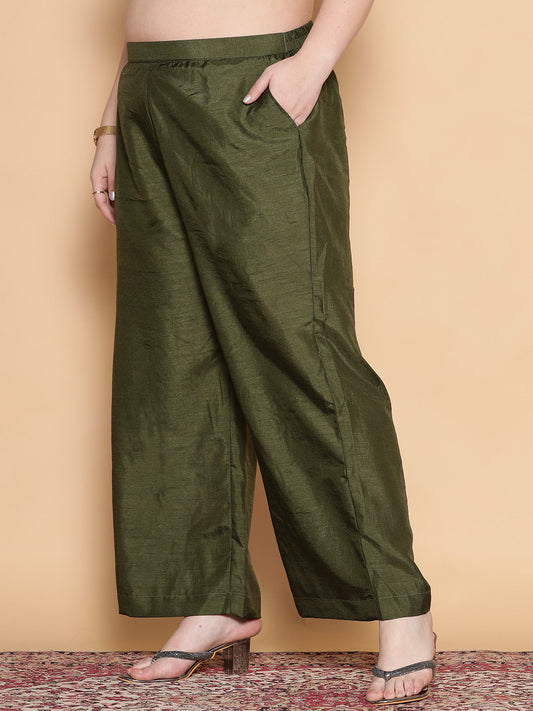 Olive Silk Palazzo