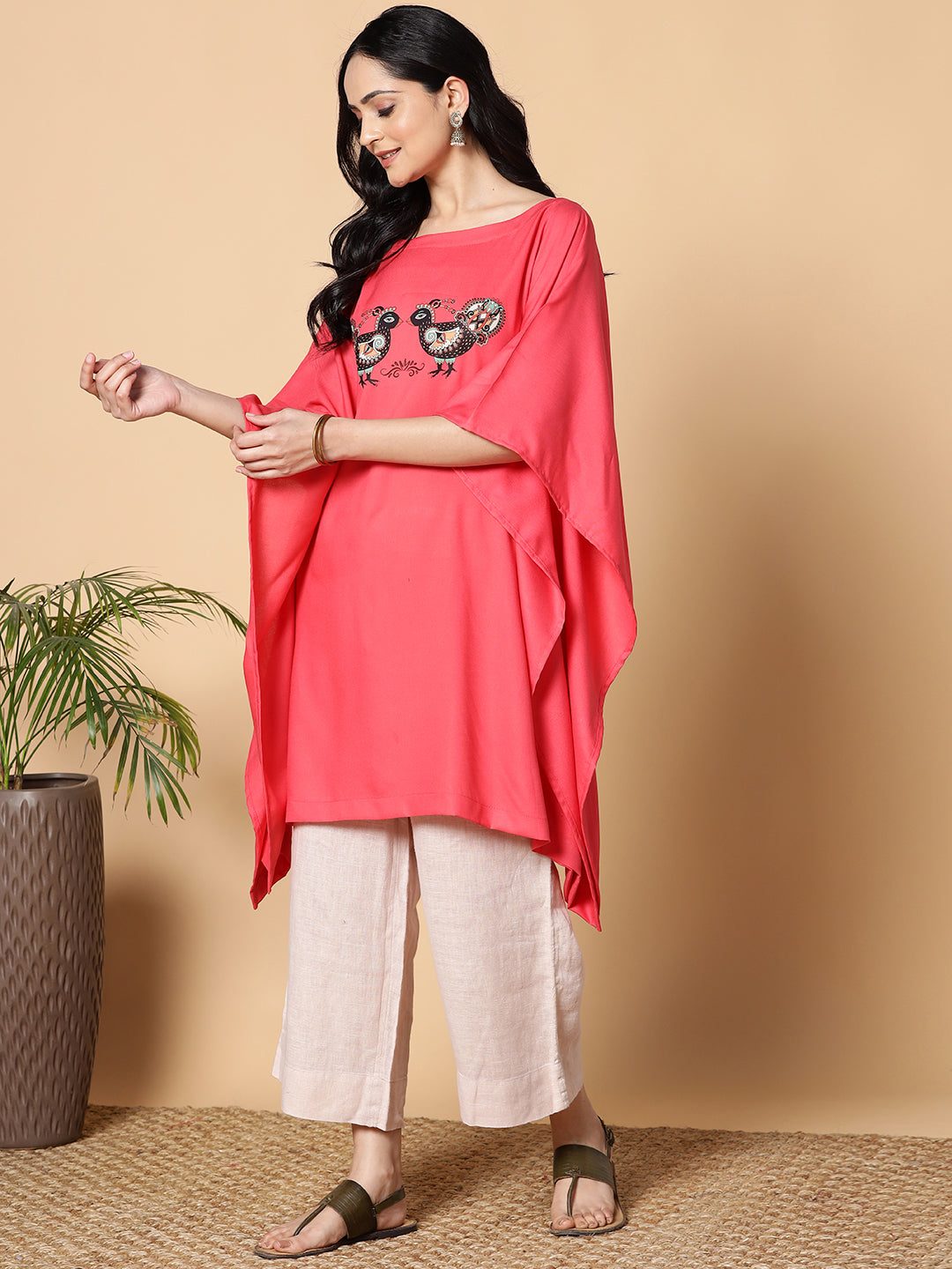 Peach Kaftan Kurta - Chidiya