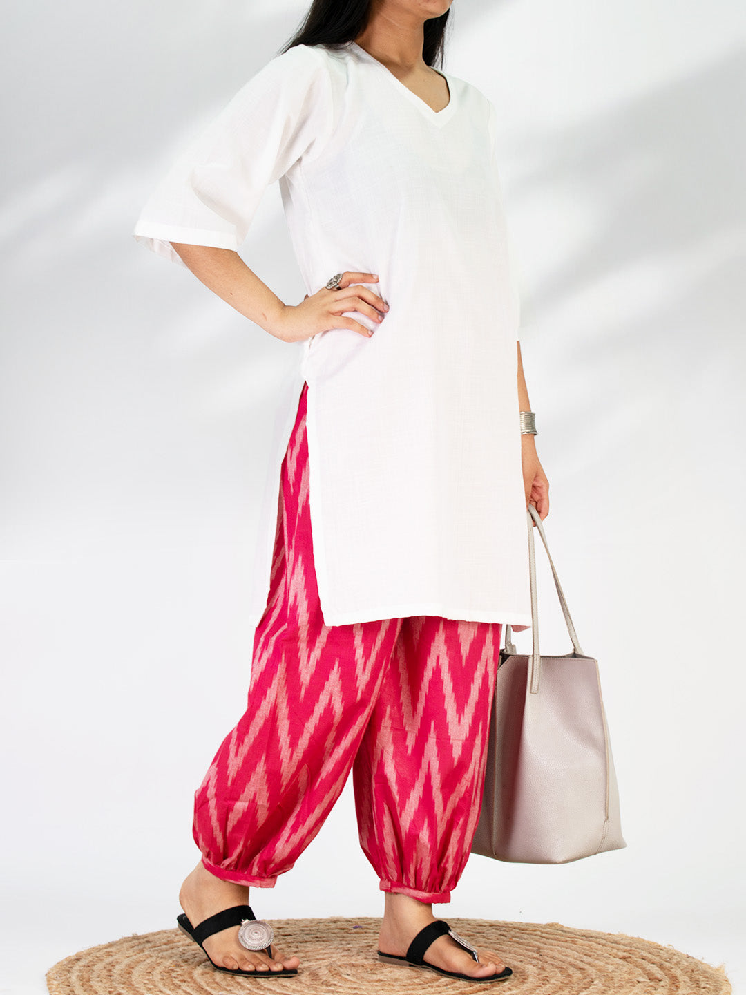 Pink Ikat Balloon Salwar