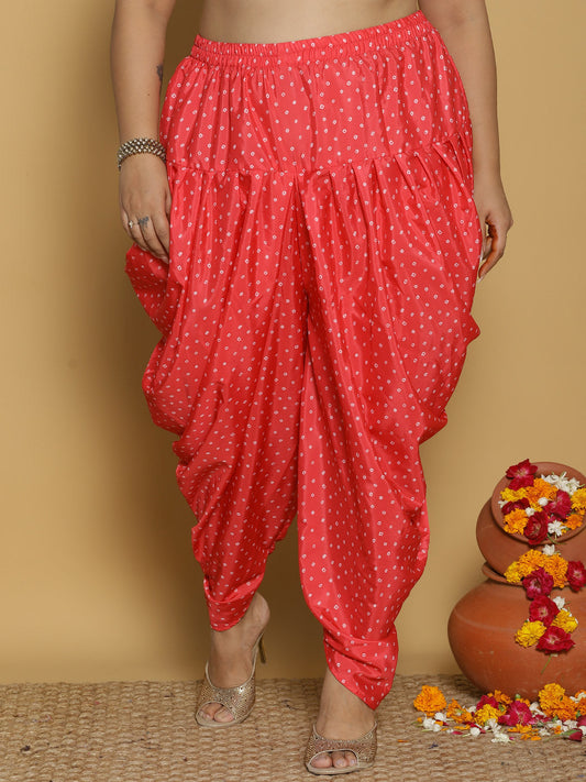 PinkBandhani Crepe Silk Dhoti