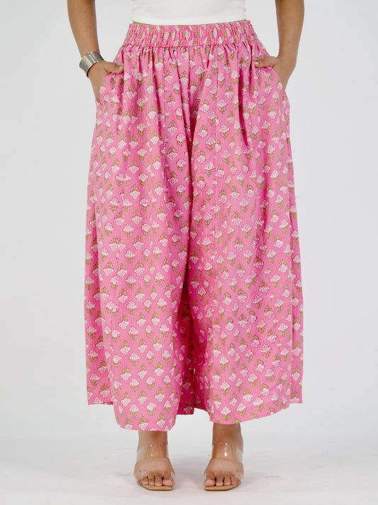 Printed Cotton Flared Palazzo - Rangeli