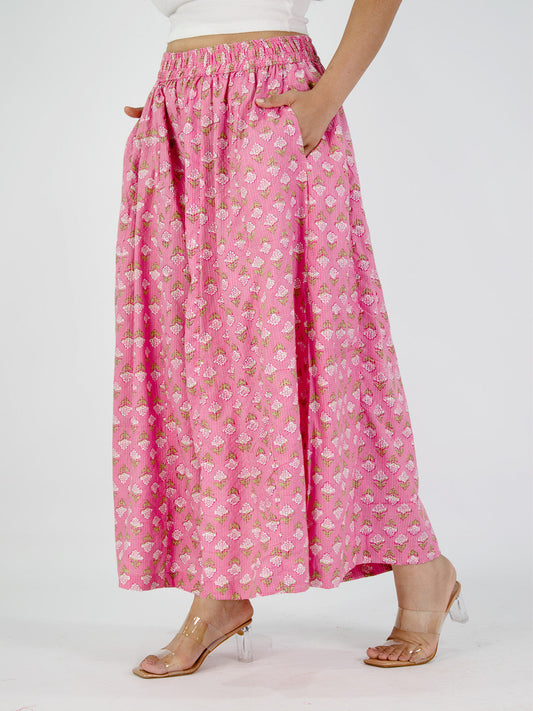 Printed Cotton Flared Palazzo - Rangeli