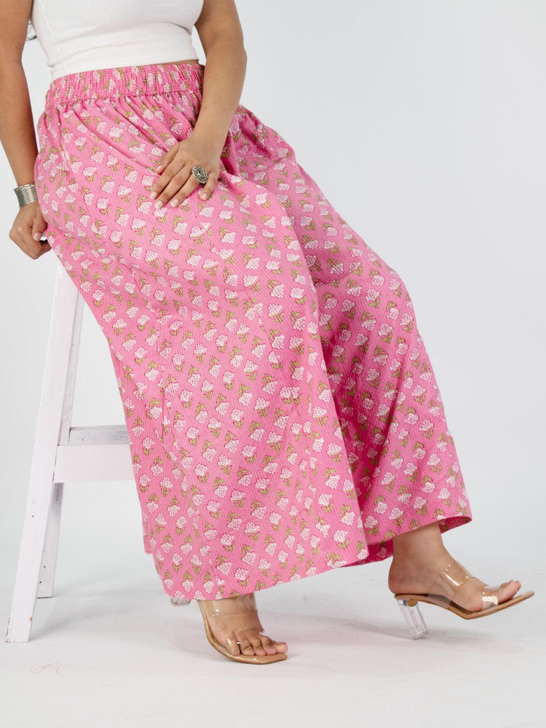 Printed Cotton Flared Palazzo - Rangeli