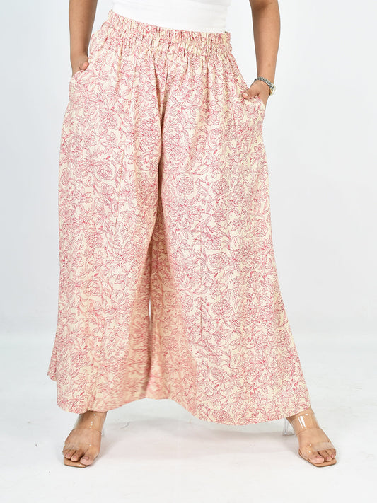 Printed Rayon Flared Palazzo - Rosevale