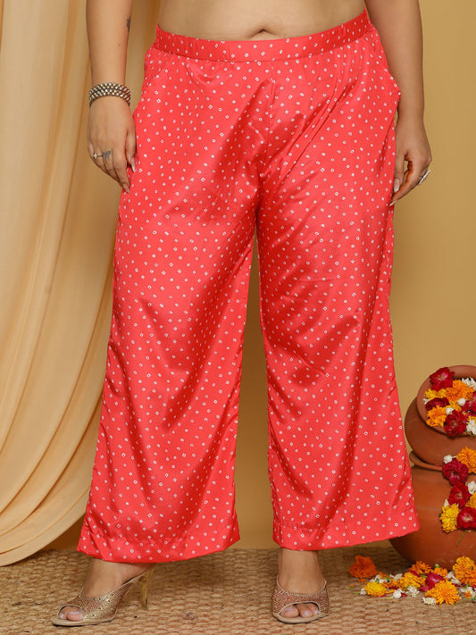 PinkBandhani Crepe Silk Palazzo Pants