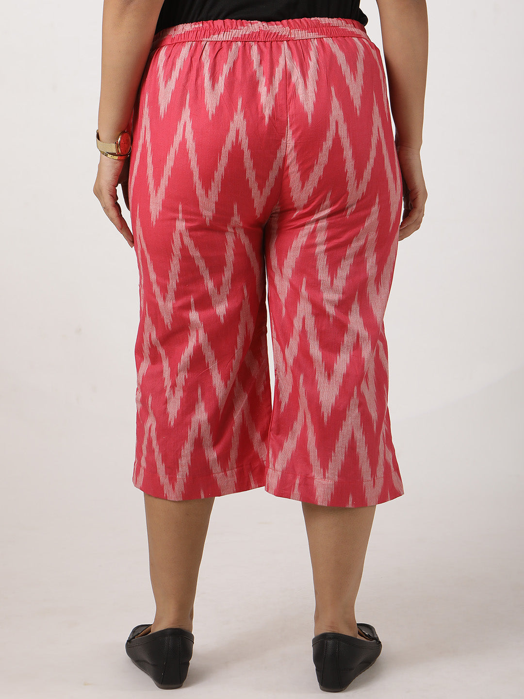 Pink Ikat Knee-Length Shorts