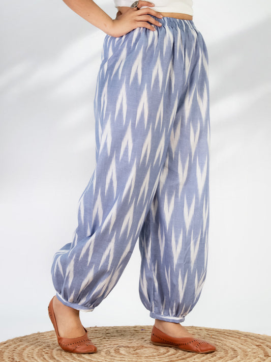 PowderBlue Ikat Balloon Salwar