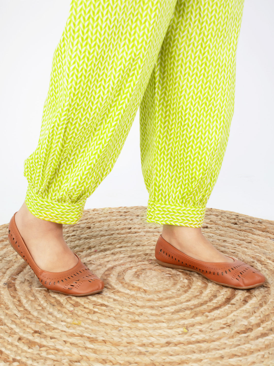 Printed Cotton Afghani Salwar - LimePrism