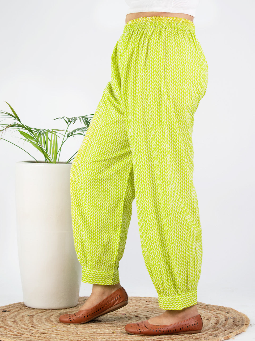 Printed Cotton Afghani Salwar - LimePrism