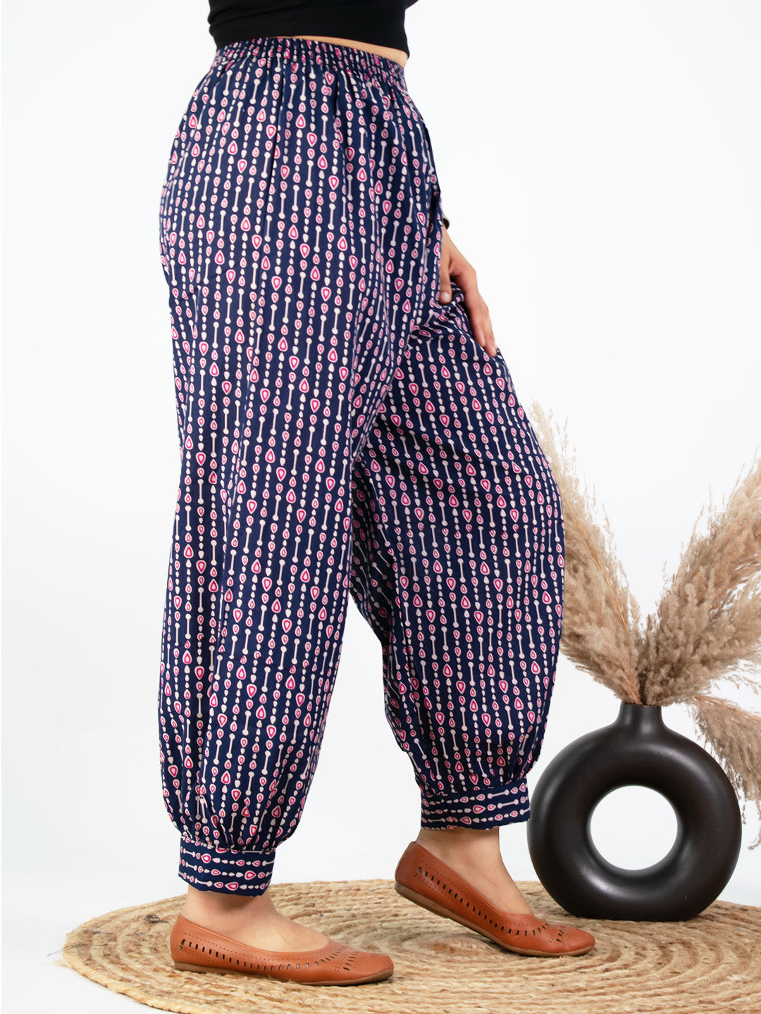 Printed Cotton Afghani Salwar - NavyPearls