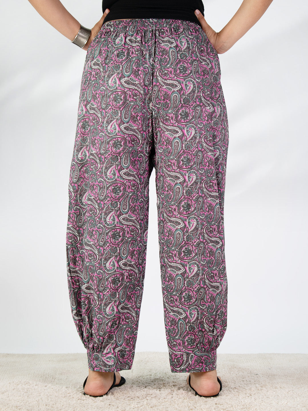 Printed Cotton Afghani Salwar - PinkSwirl