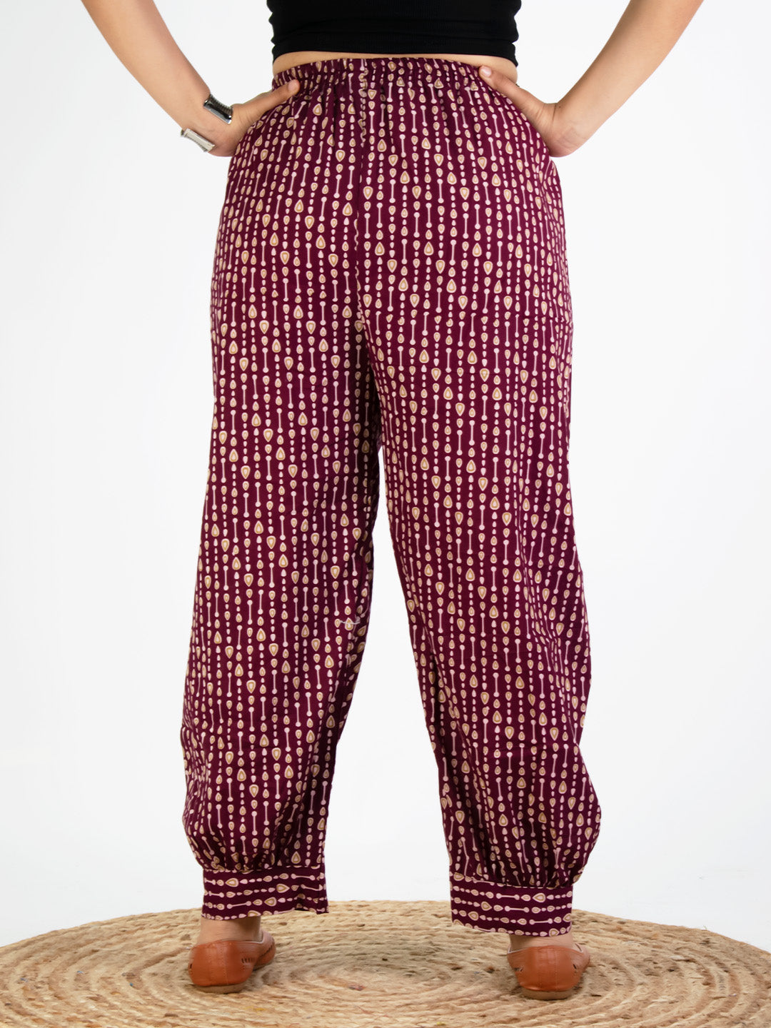 Printed Cotton Afghani Salwar - WinePearls