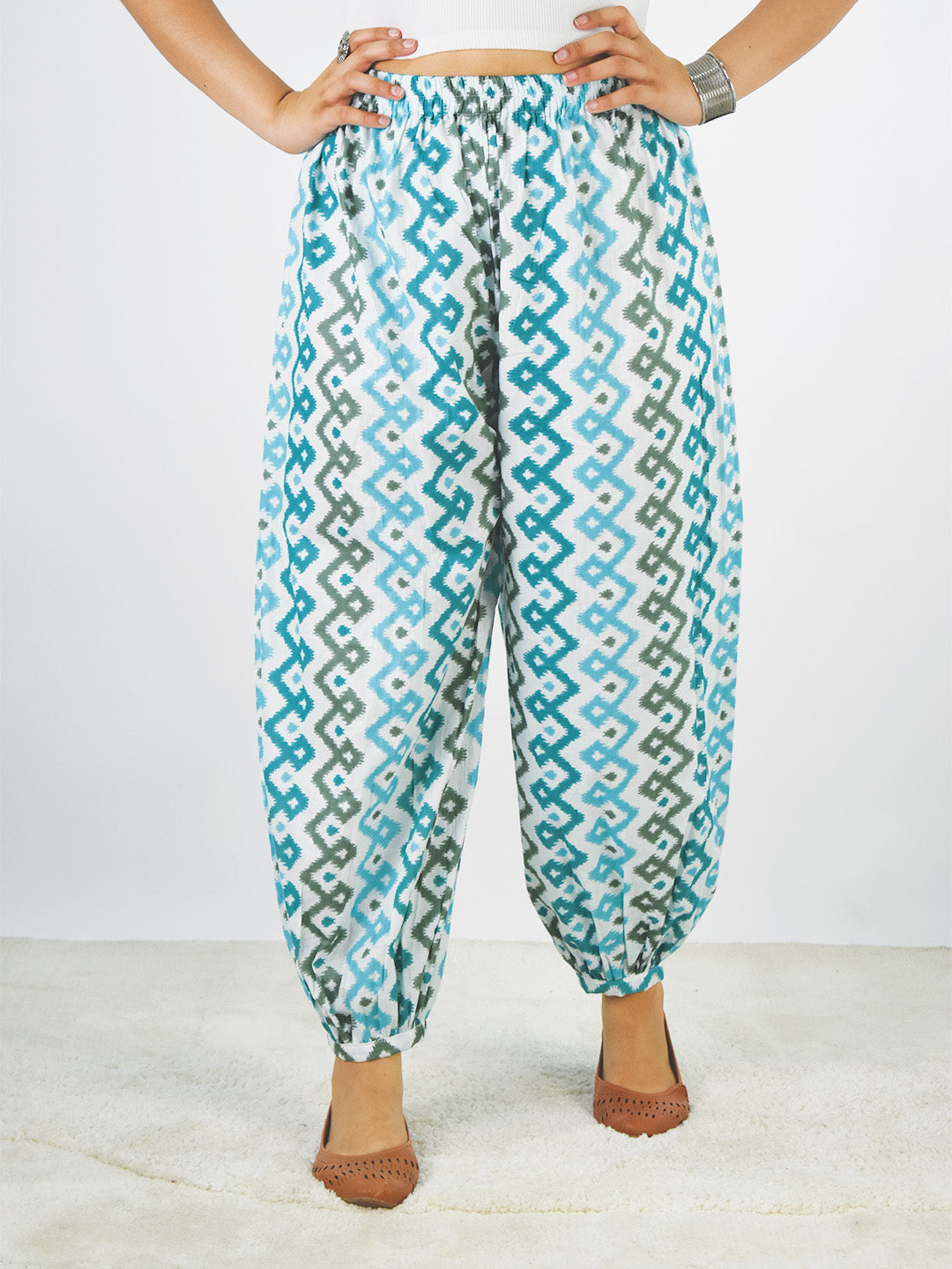 Printed Cotton Balloon Salwar - AquaPixi
