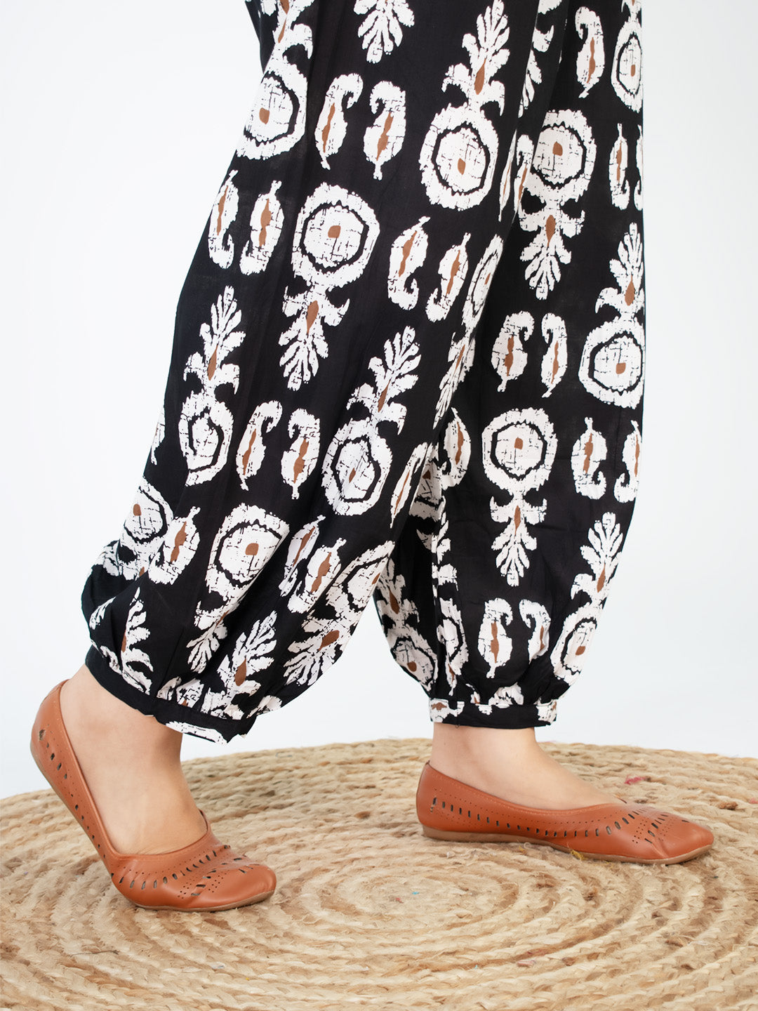 Printed Cotton Balloon Salwar - BlackBoho